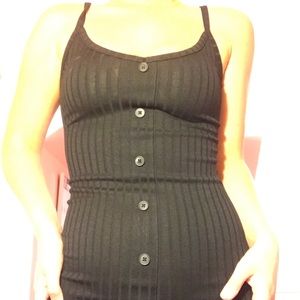 Wild Fable black midi dress with slit up the front